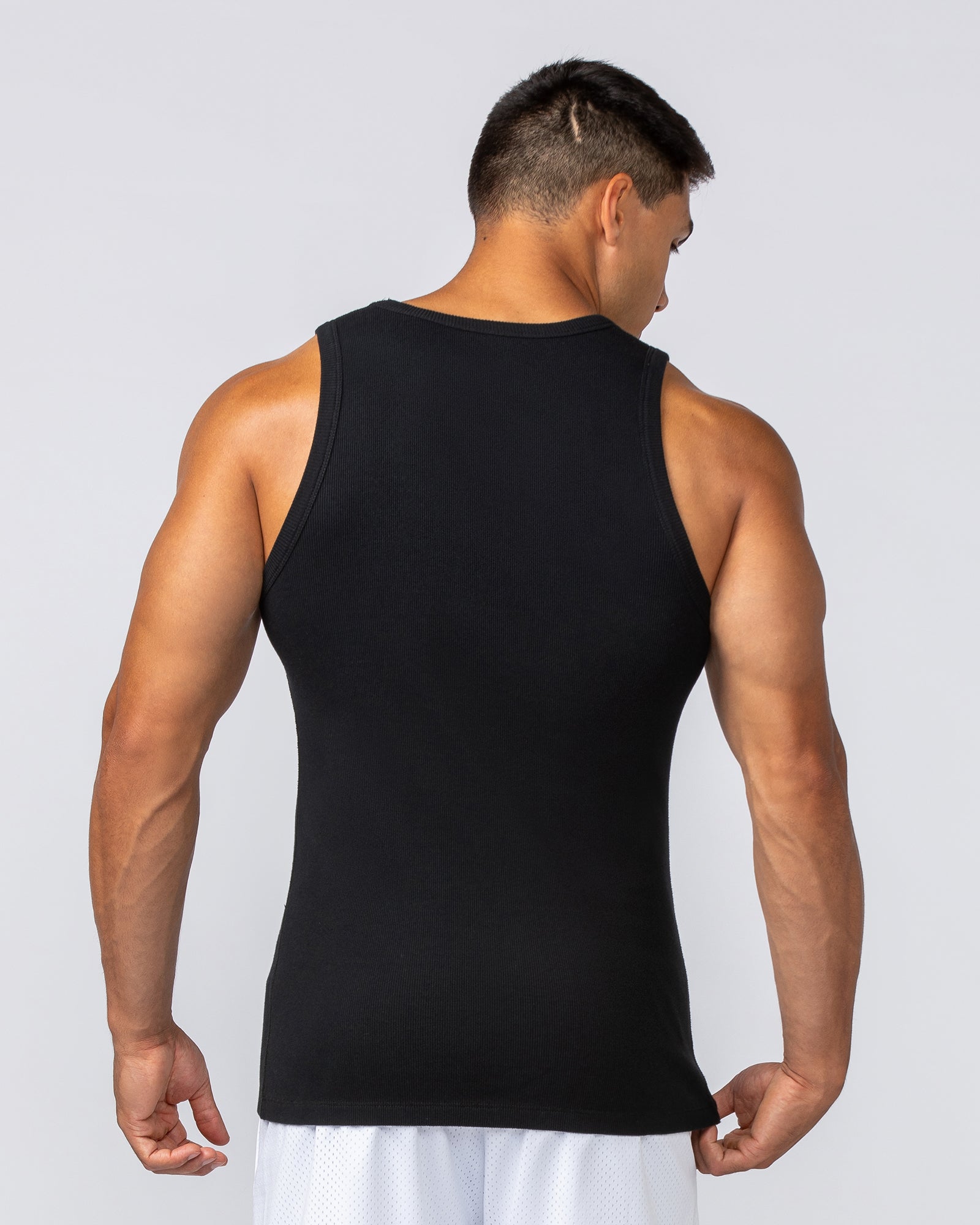 Muscle Nation Tank Tops Rib Fitted Training Tank - Black
