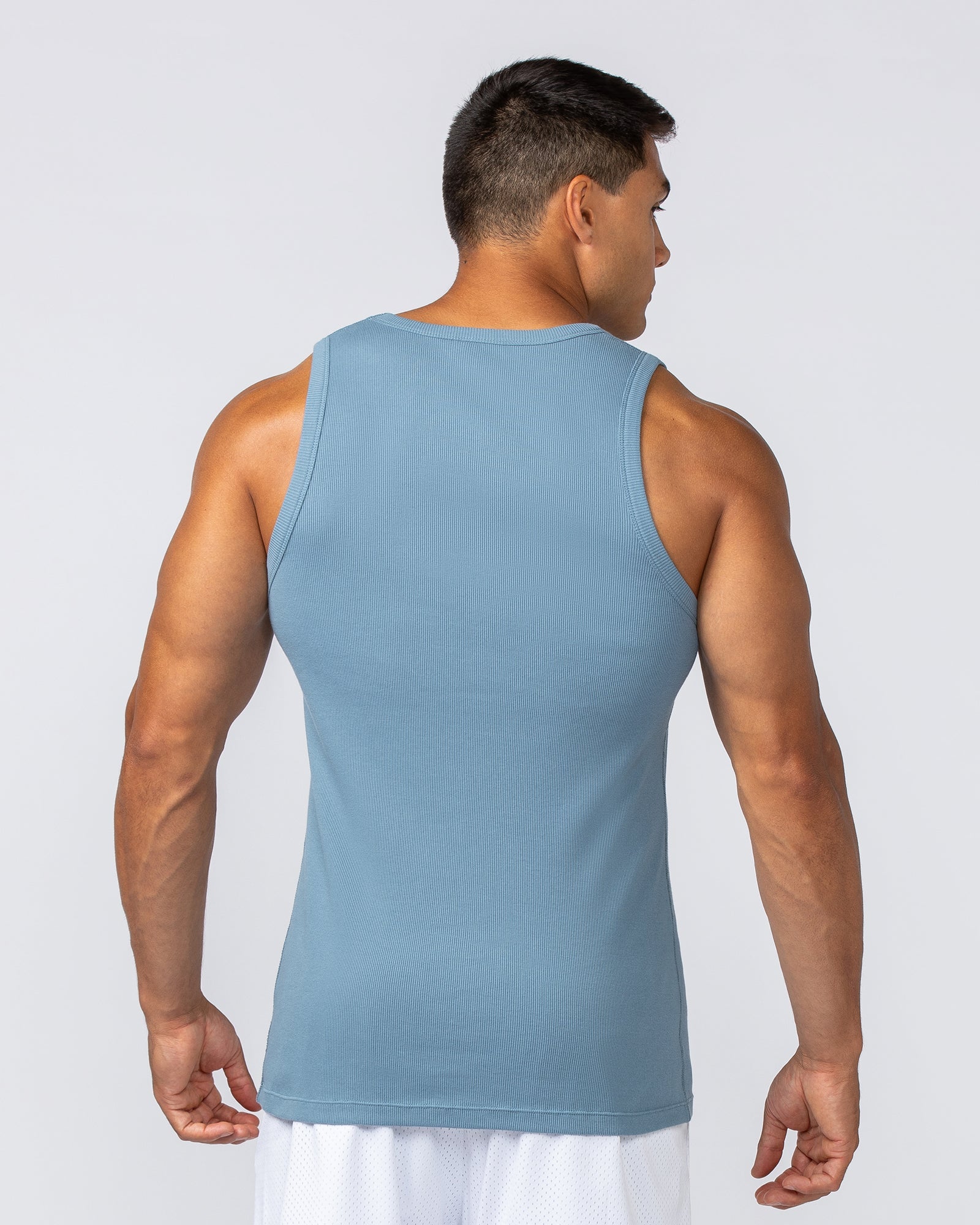 Muscle Nation Tank Tops Rib Fitted Training Tank - Pale Thunder