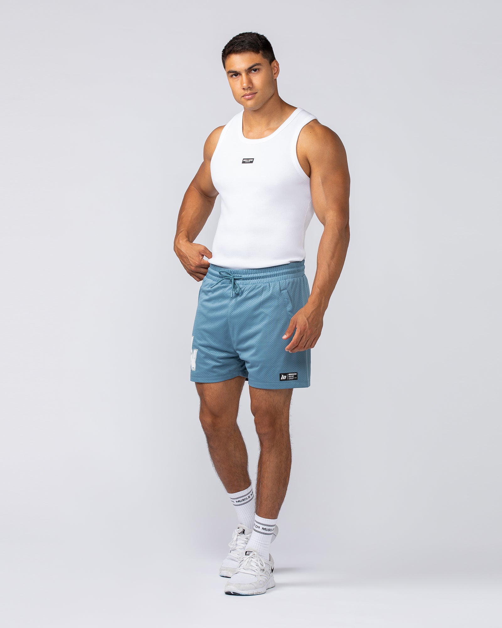 Muscle Nation Tank Tops Rib Fitted Training Tank - White