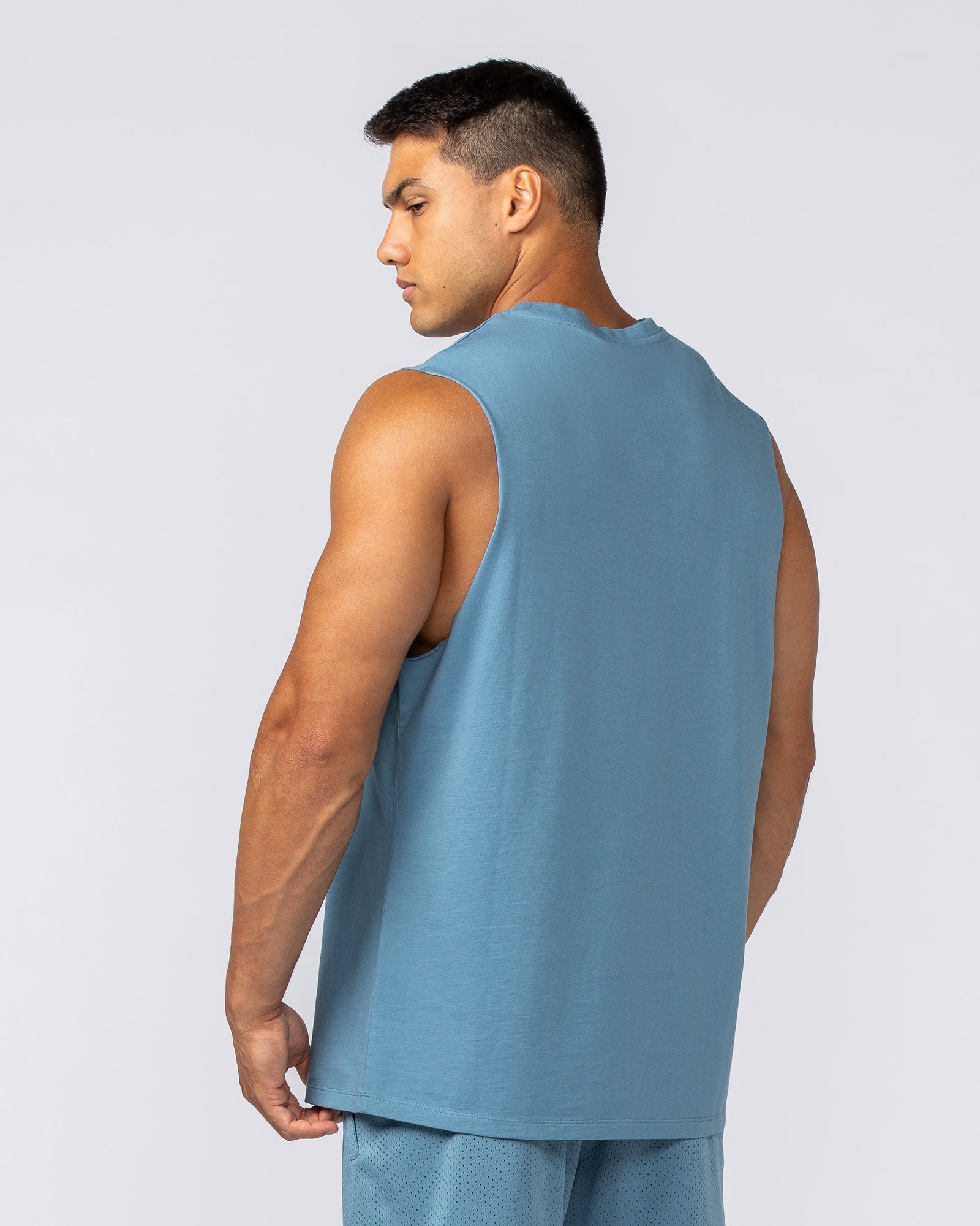 Muscle Nation Tank Tops Throwback Training Tank - Pale Thunder