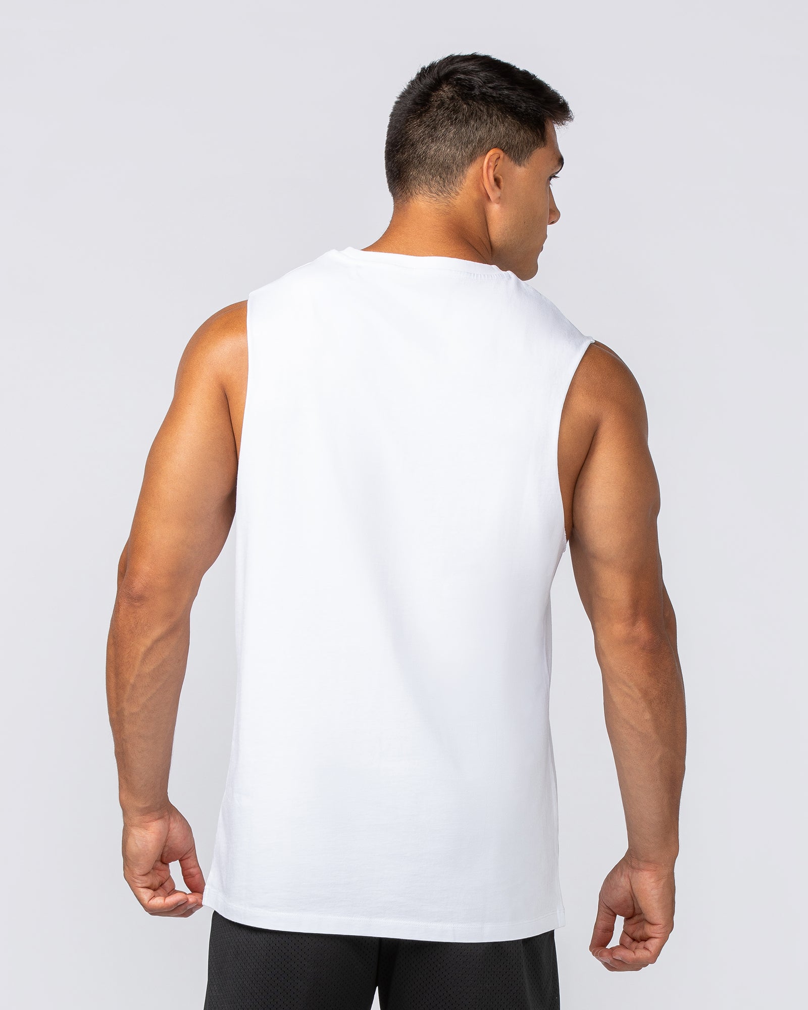 Muscle Nation Tank Tops Throwback Training Tank - White