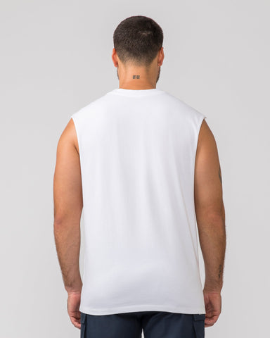 Muscle Nation Tank Tops Varsity Muscle Tank - White
