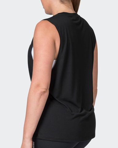 Muscle Nation Tank Tops Worldwide Drop Arm Tank - Black