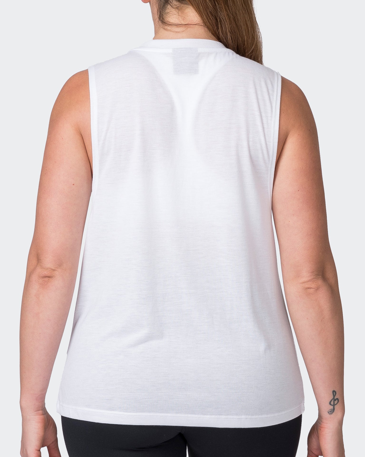 Muscle Nation Tank Tops Worldwide Drop Arm Tank - White