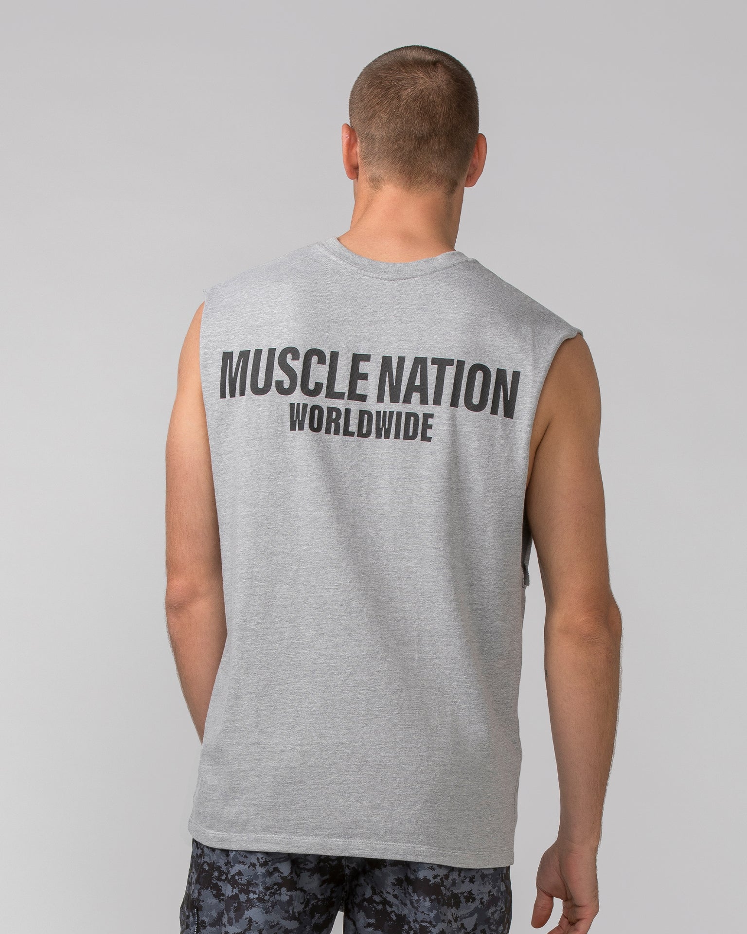 Muscle Nation Tank Tops Worldwide Muscle Tank - Light Grey Marl