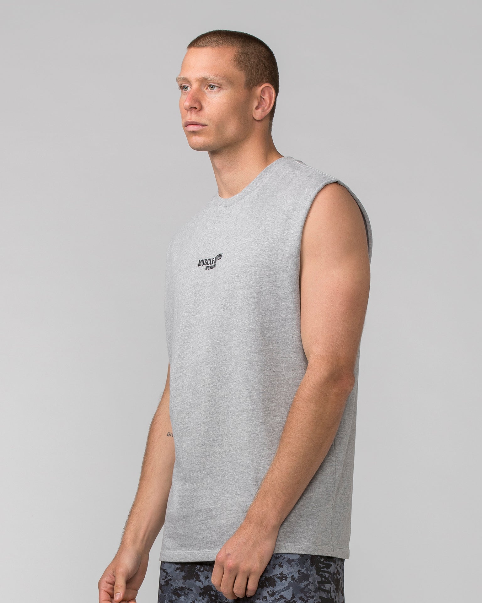 Muscle Nation Tank Tops Worldwide Muscle Tank - Light Grey Marl
