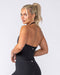 Muscle Nation Tops Base Halter Cropped Tank - Black