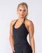 Muscle Nation Tops Base Halter Cropped Tank - Black