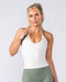 Muscle Nation Tops Base Halter Cropped Tank - Travertine