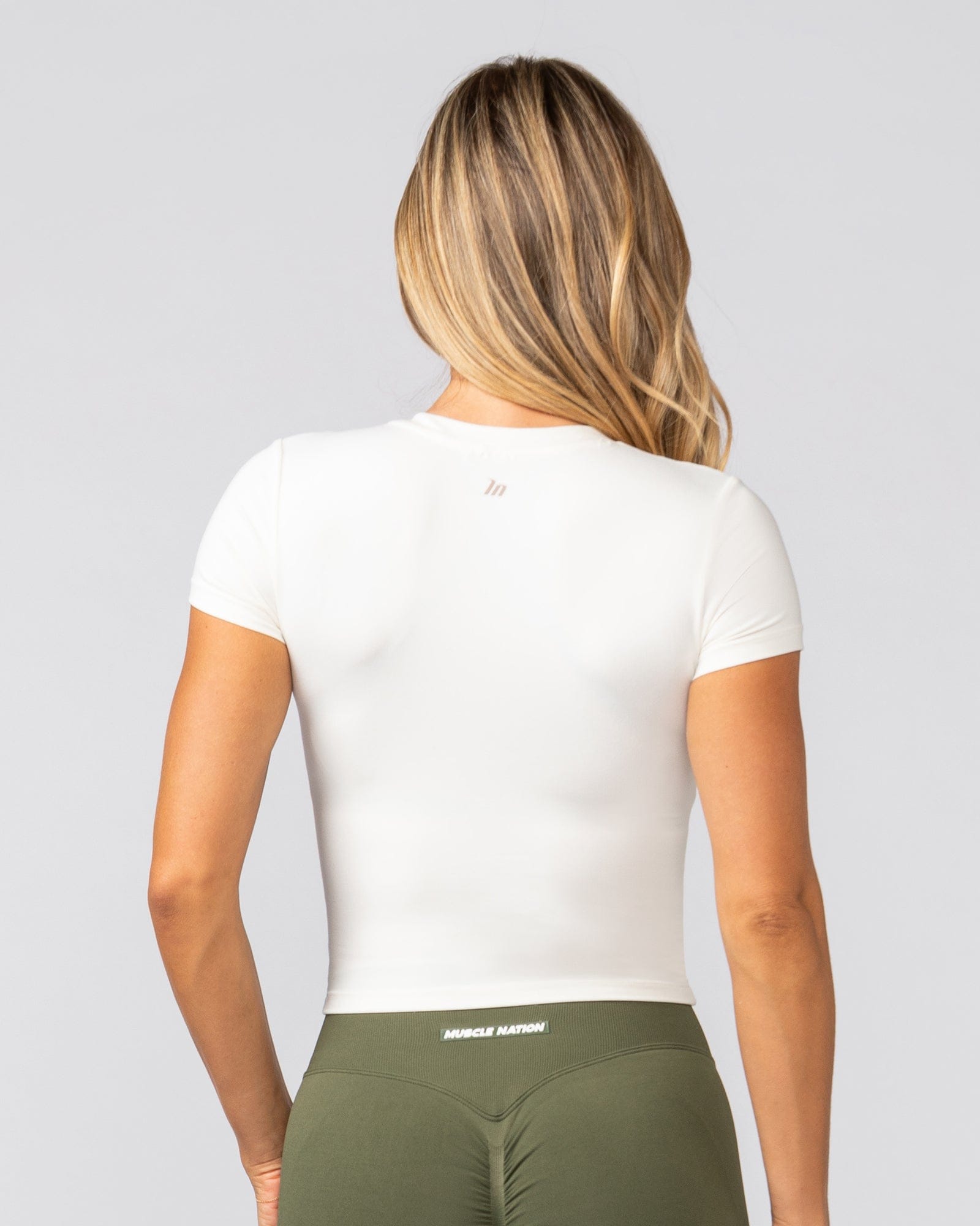 Muscle Nation Tops Essential Cropped Tee - Coconut