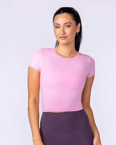 Muscle Nation Tops Essential Cropped Tee - Pink Pony
