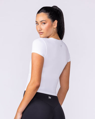 Muscle Nation Tops Essential Cropped Tee - White