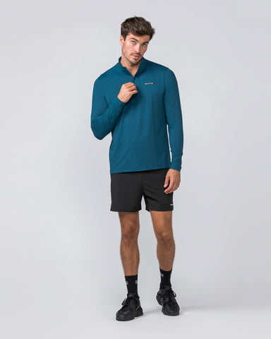 Muscle Nation Tops Legacy Long Sleeve Quarter Zip - Tidal Teal
