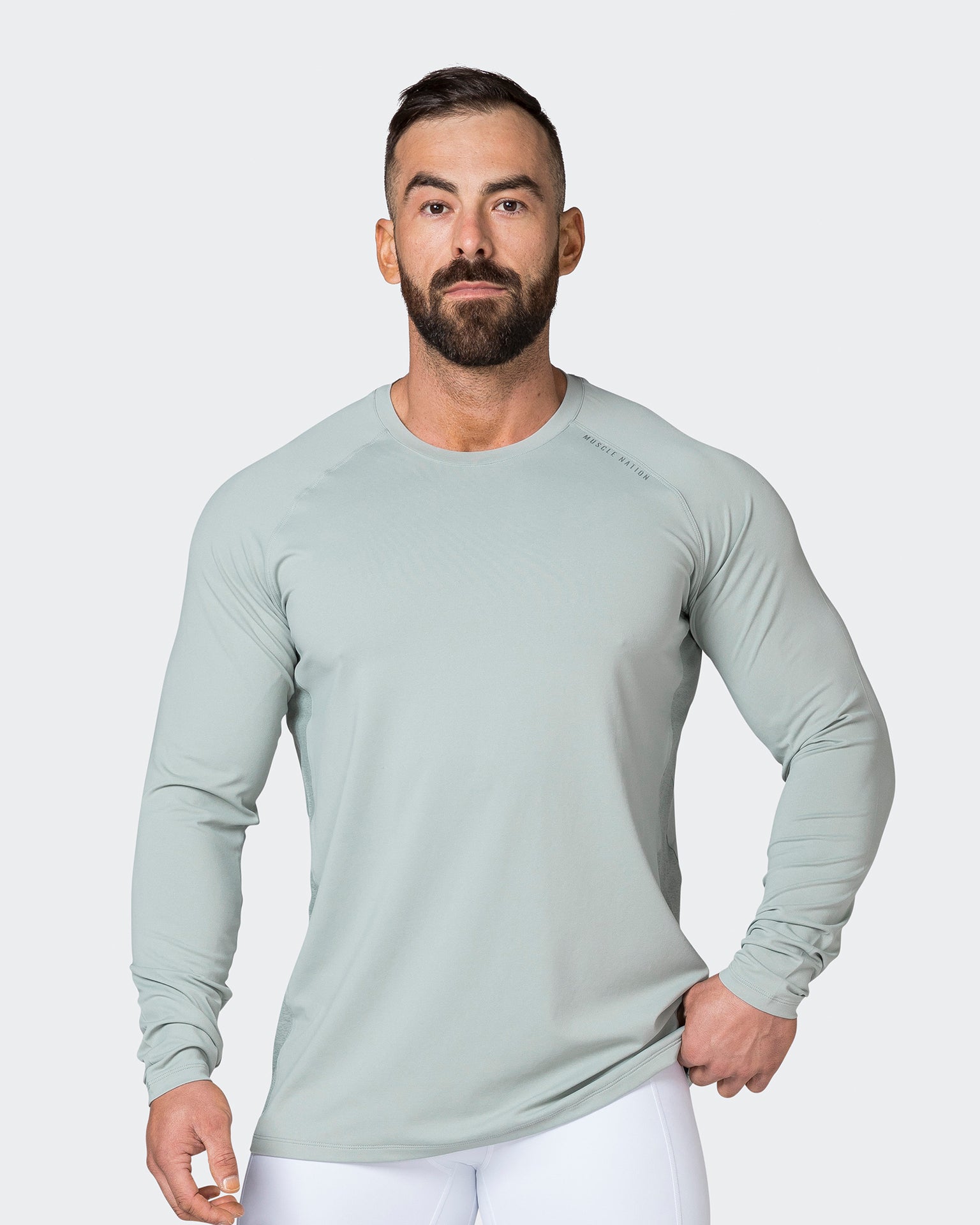 Muscle Nation Tops Reflective Long Sleeve Top - Foam