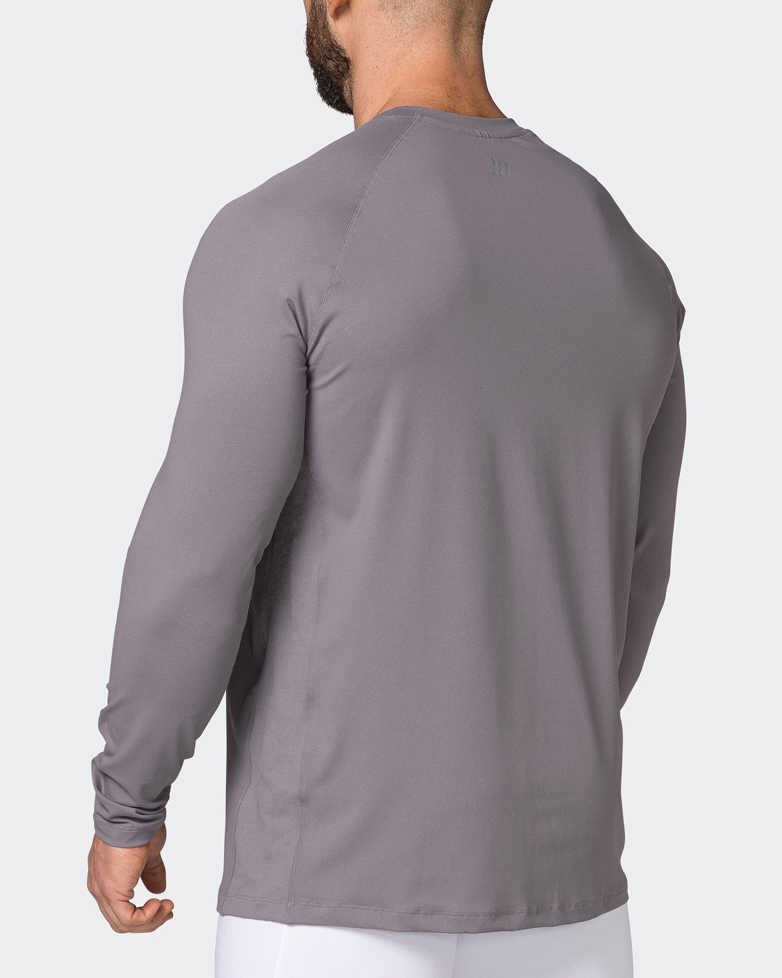 Muscle Nation Tops Reflective Long Sleeve Top - Pearl Grey