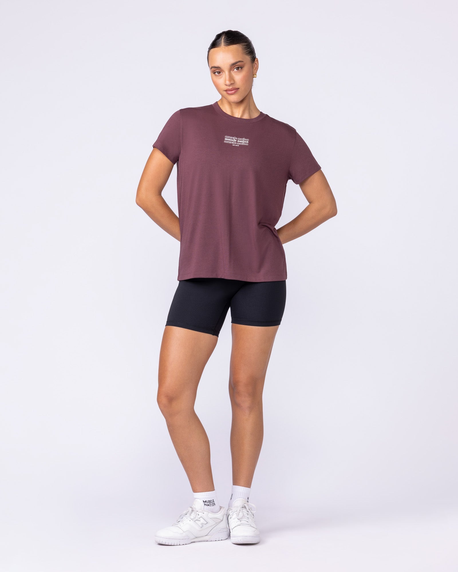 Muscle Nation Tops Results Training Tee - Rocky Road