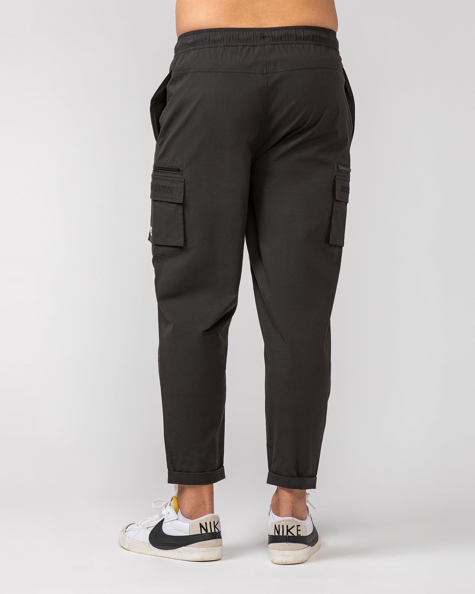 Muscle Nation Track Pants Tapered Cargo Pants - Vintage Black