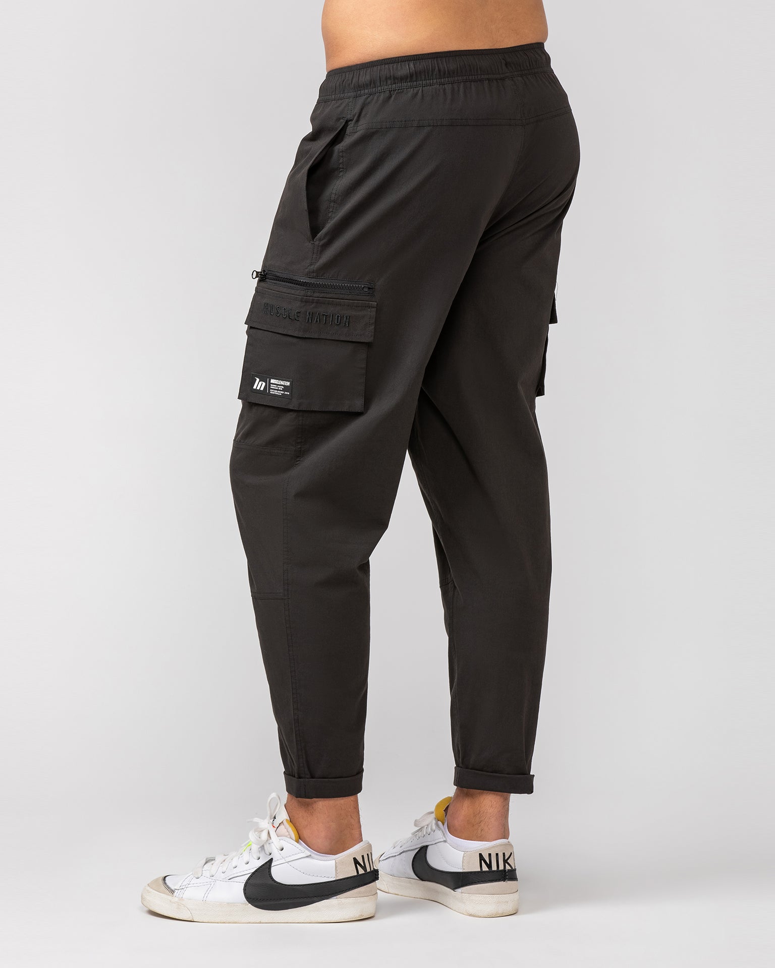 Muscle Nation Track Pants Tapered Cargo Pants - Vintage Black