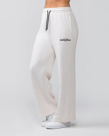 Muscle Nation Track Pants Timeless Wide Leg Trackies - Dew Marl