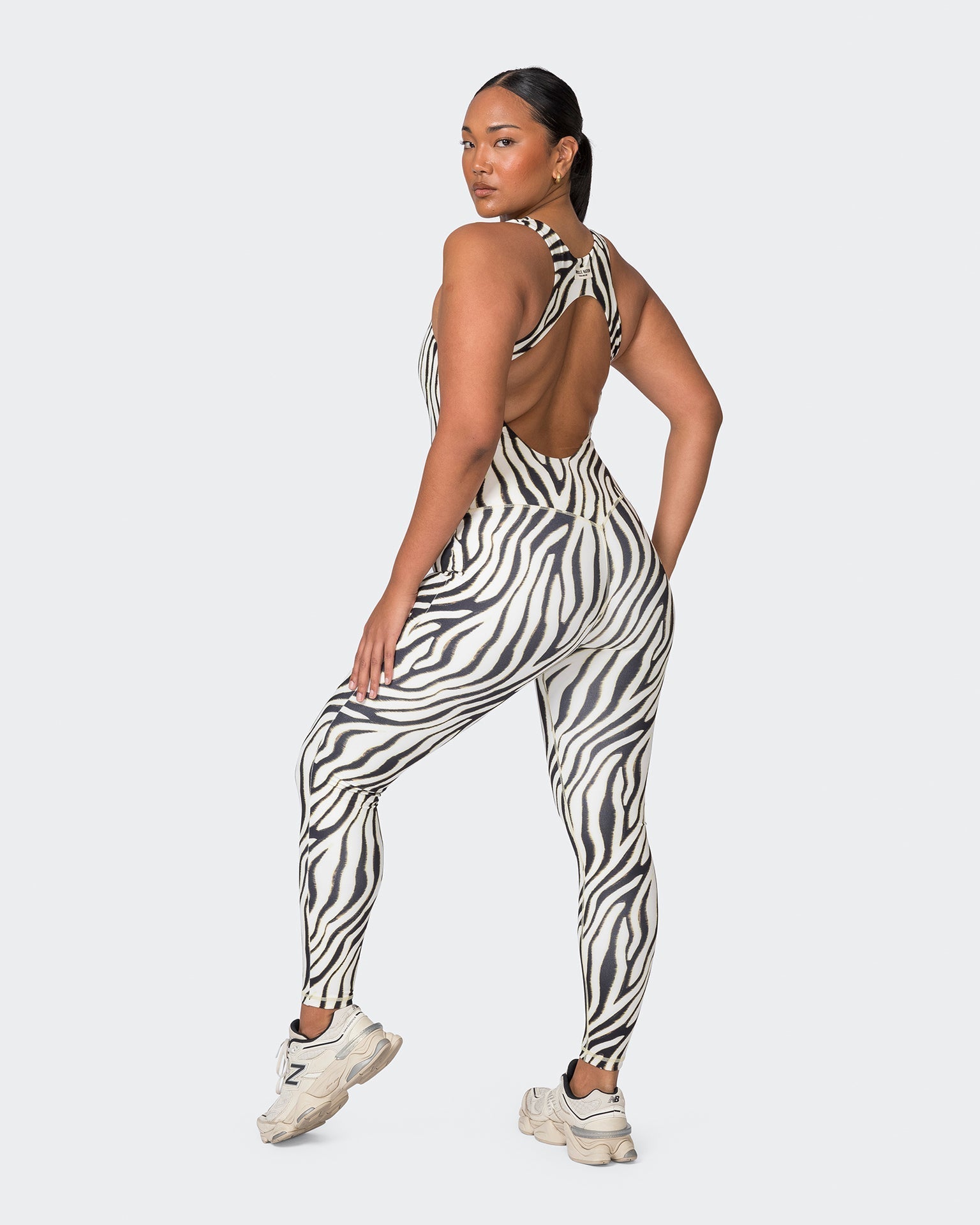 Muscle Nation Unitard Snatched Everyday One Piece - Zebra Print