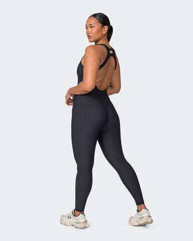 Muscle Nation Unitard Snatched Rib One Piece - Black