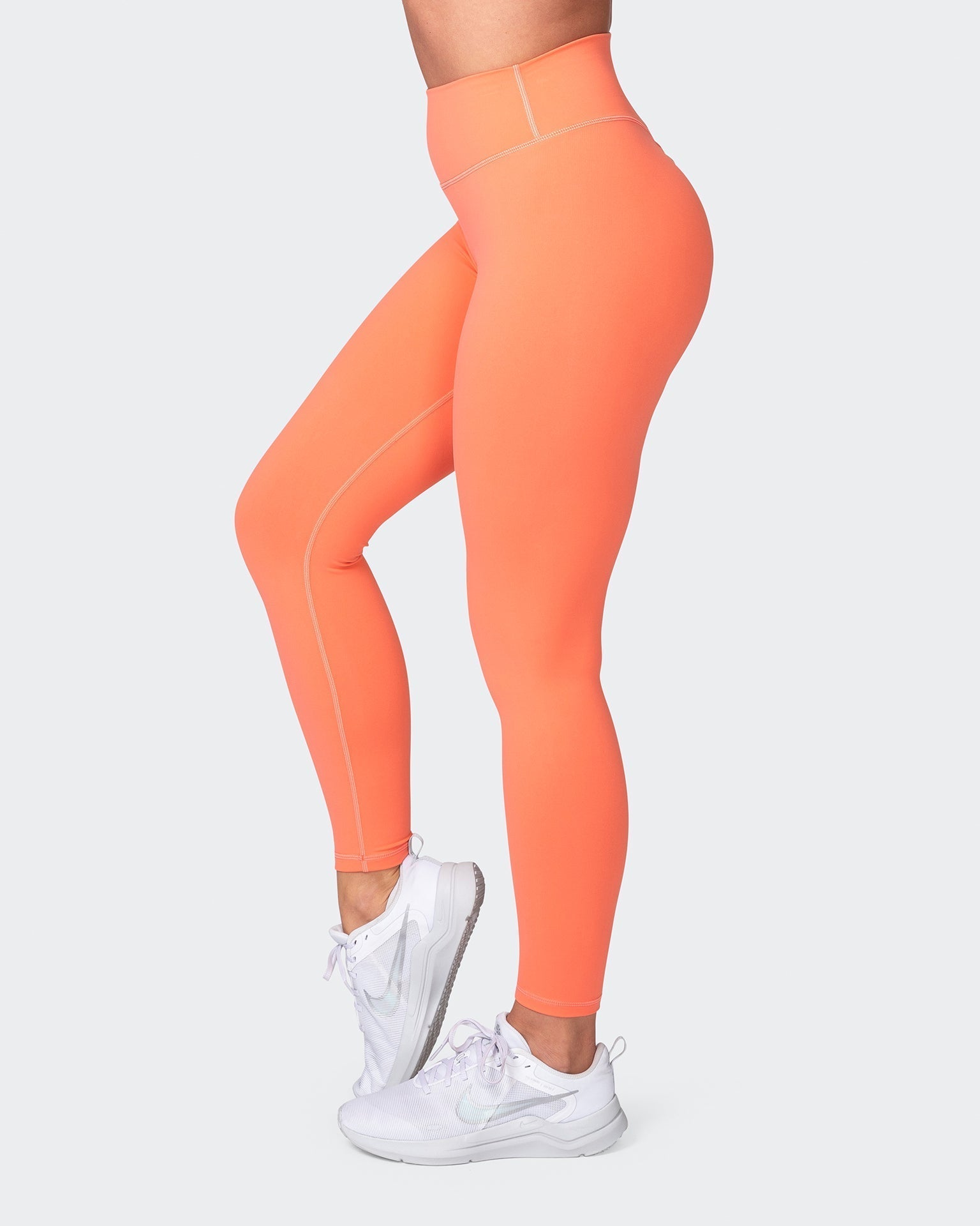 musclenation Gym Leggings Signature Scrunch Ankle Length Leggings - Hot Coral
