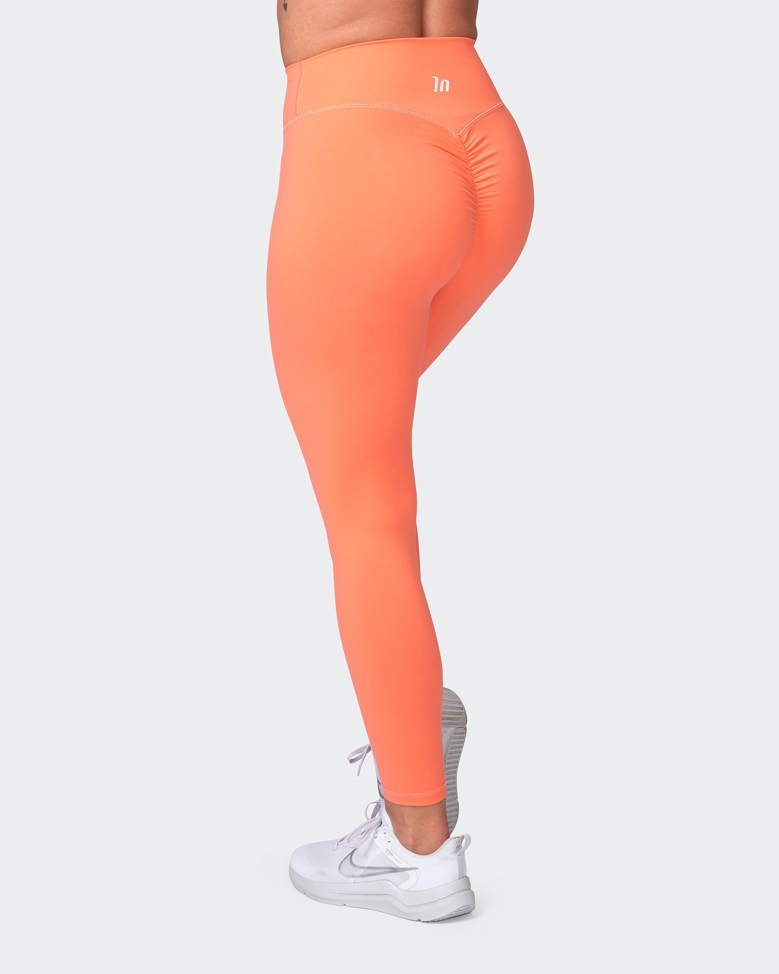 musclenation Gym Leggings Signature Scrunch Ankle Length Leggings - Hot Coral