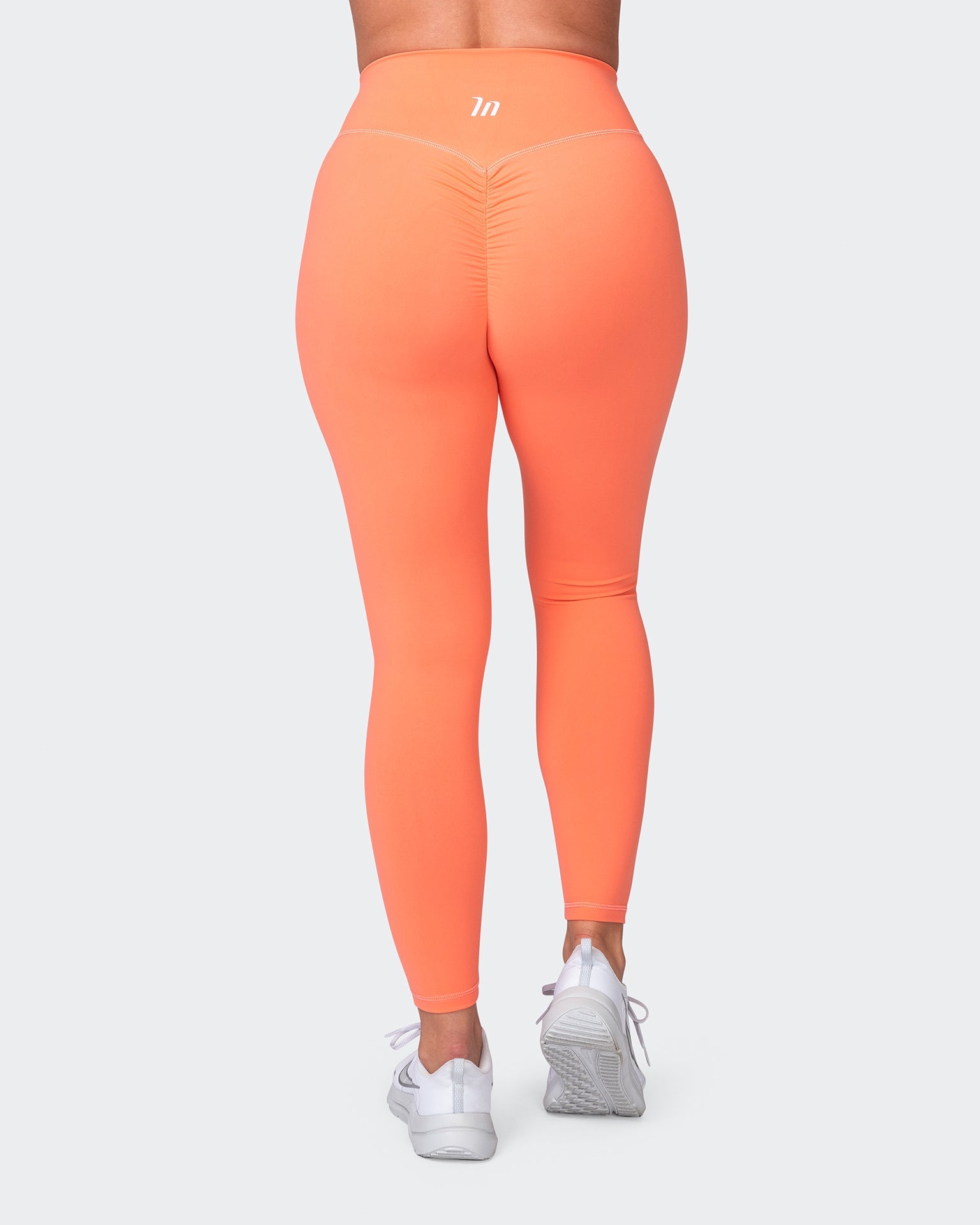 musclenation Gym Leggings Signature Scrunch Ankle Length Leggings - Hot Coral