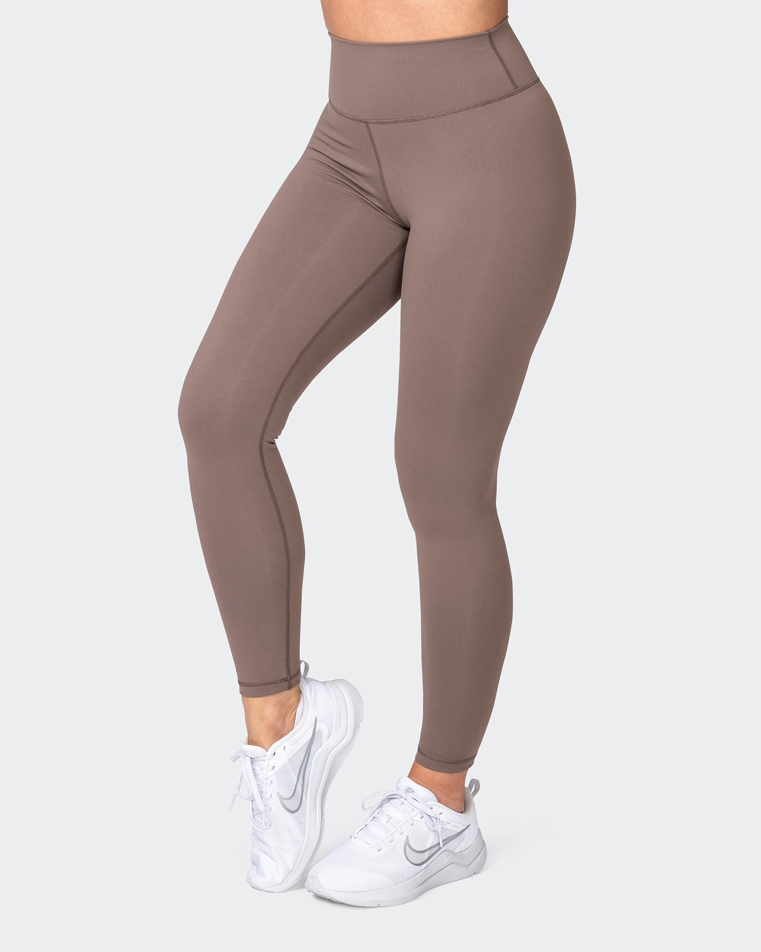 musclenation Gym Leggings Signature Scrunch Ankle Length Leggings - Taupe