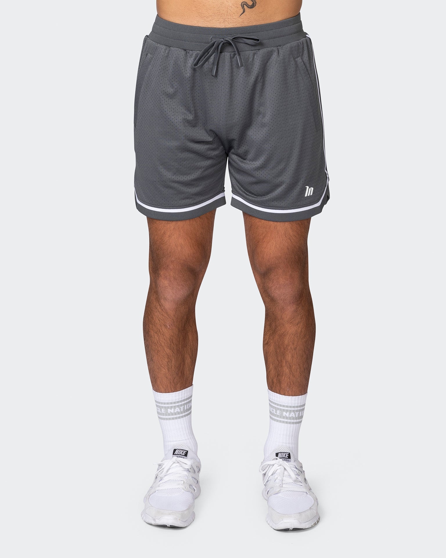 musclenation Gym Shorts Copy of Mens 5" Basketball Shorts - White