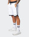 musclenation Gym Shorts Mens 8" Basketball Shorts - White