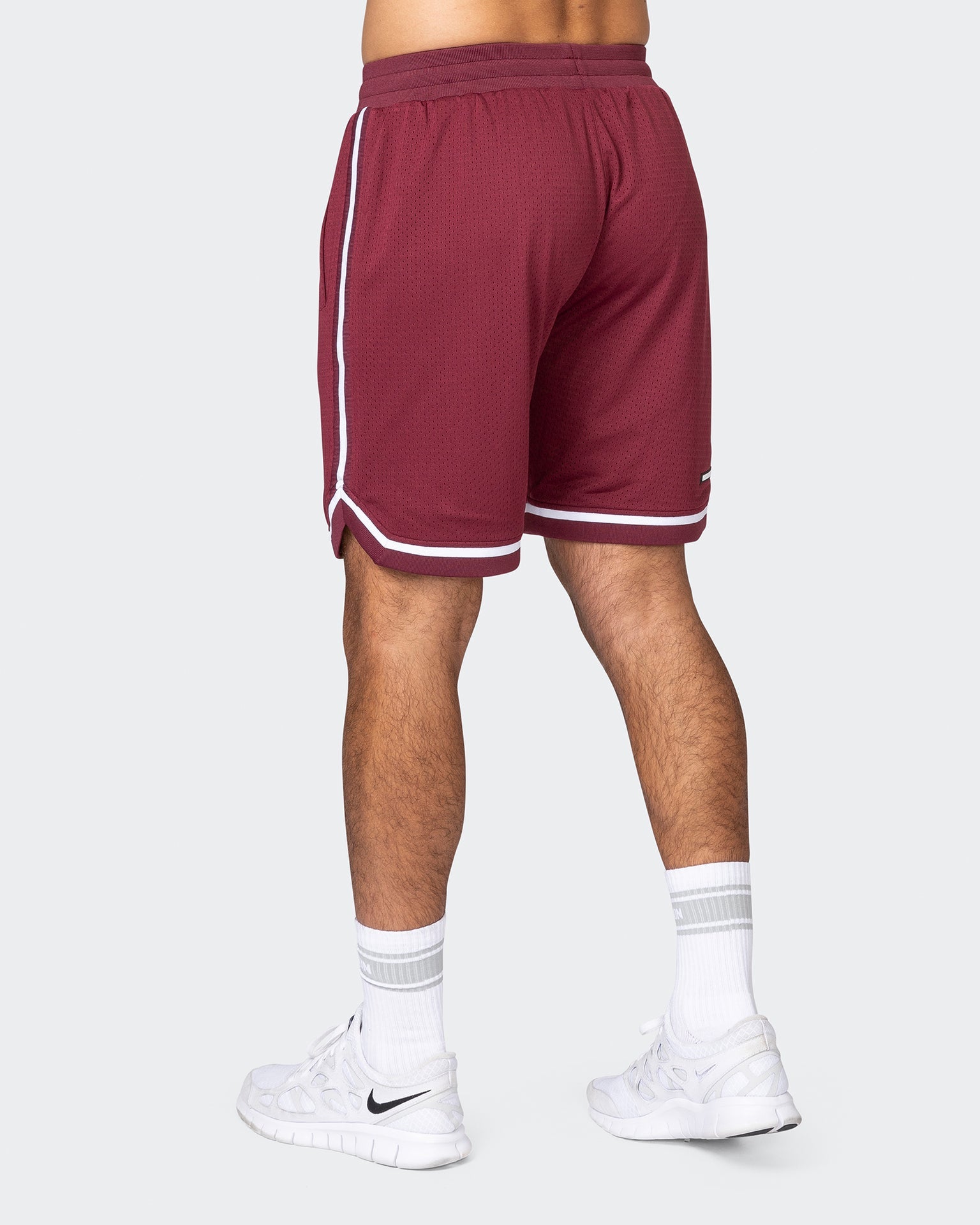 musclenation Gym Shorts Mens 8" Basketball Shorts - Wine