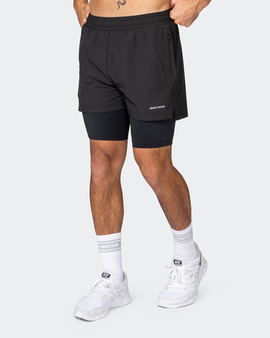 musclenation Gym Shorts Vigour Training 3" Shorts - Black