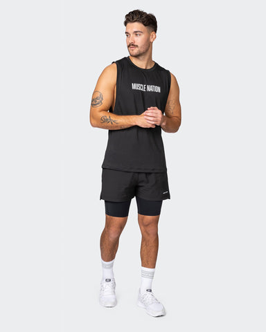 musclenation Gym Shorts Vigour Training 3" Shorts - Black