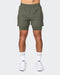 musclenation Gym Shorts Vigour Training 3" Shorts - Dark Khaki