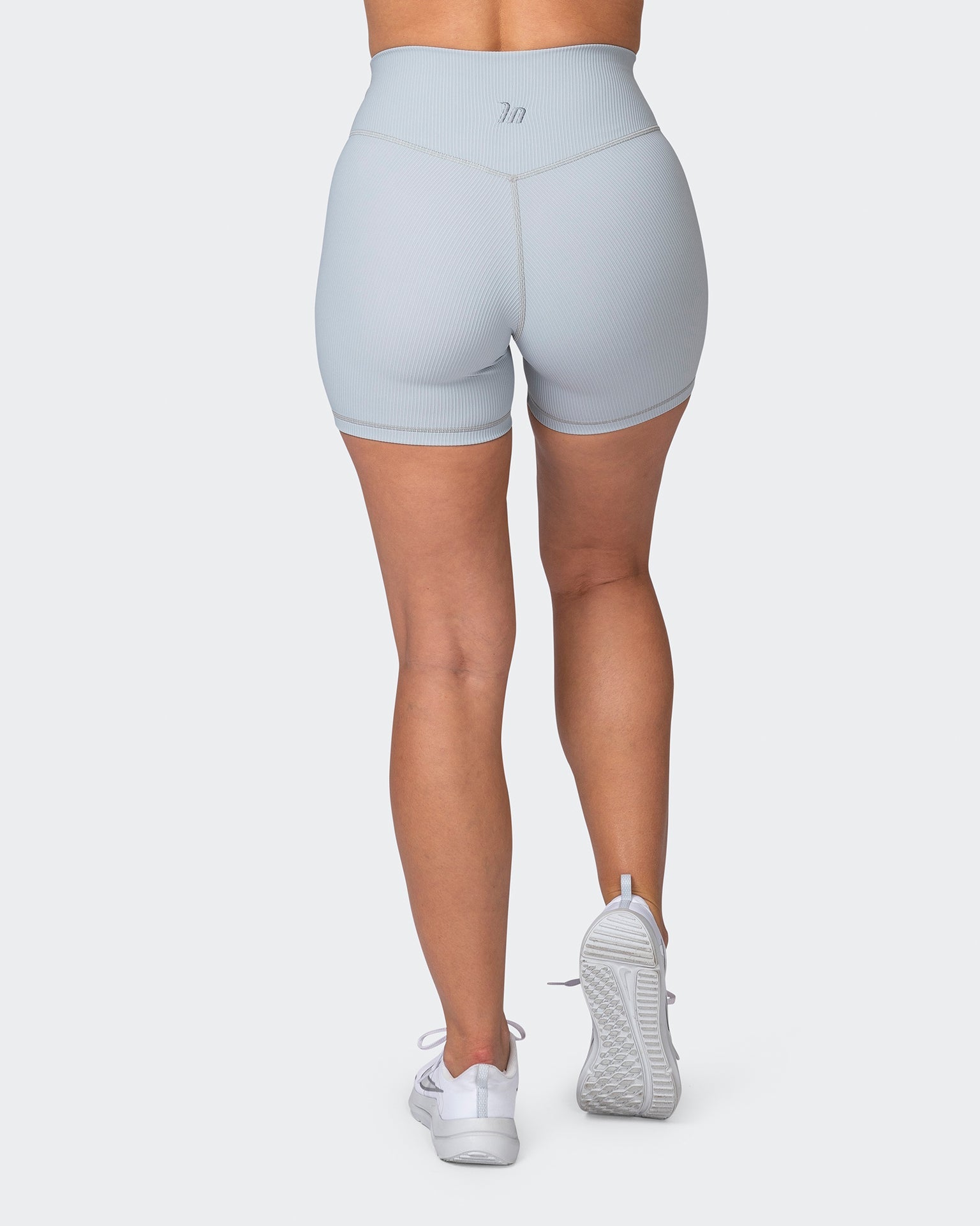 musclenation Gym Shorts Zero Rise Rib Midway Shorts - Oyster