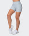 musclenation Gym Shorts Zero Rise Rib Midway Shorts - Oyster