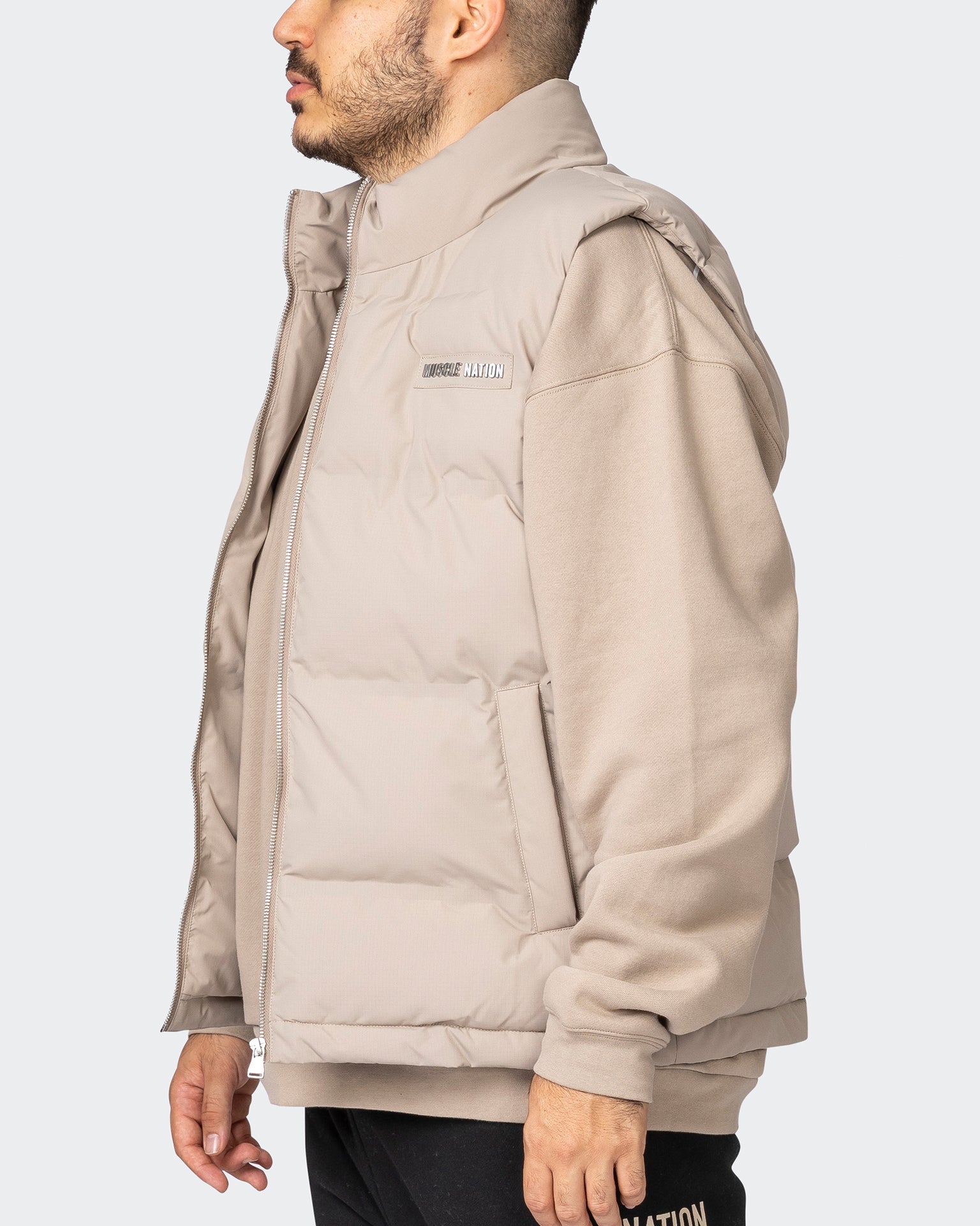 musclenation Jackets Mens Puffer - Vest Fossil