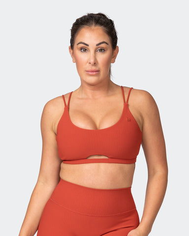 musclenation Sports Bras All Day Rib Bralette - Burnt Orange