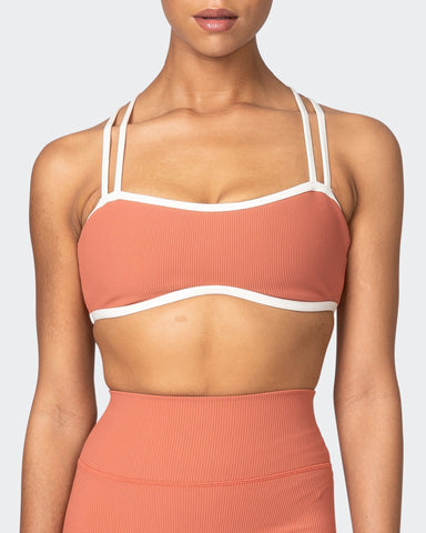 musclenation Sports Bras Curves Rib Bralette - Burnt Sienna