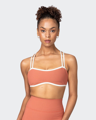 musclenation Sports Bras Curves Rib Bralette - Burnt Sienna