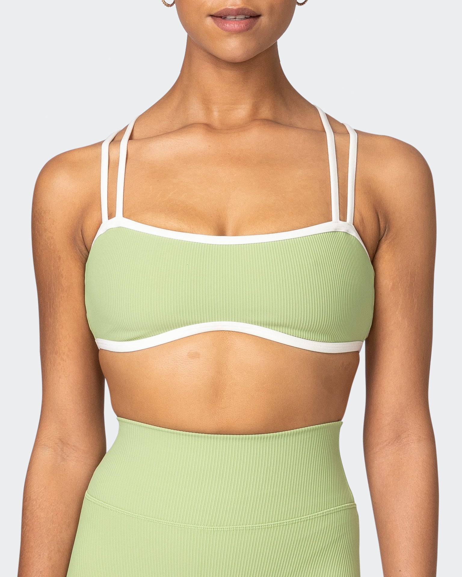 musclenation Sports Bras Curves Rib Bralette - Matcha
