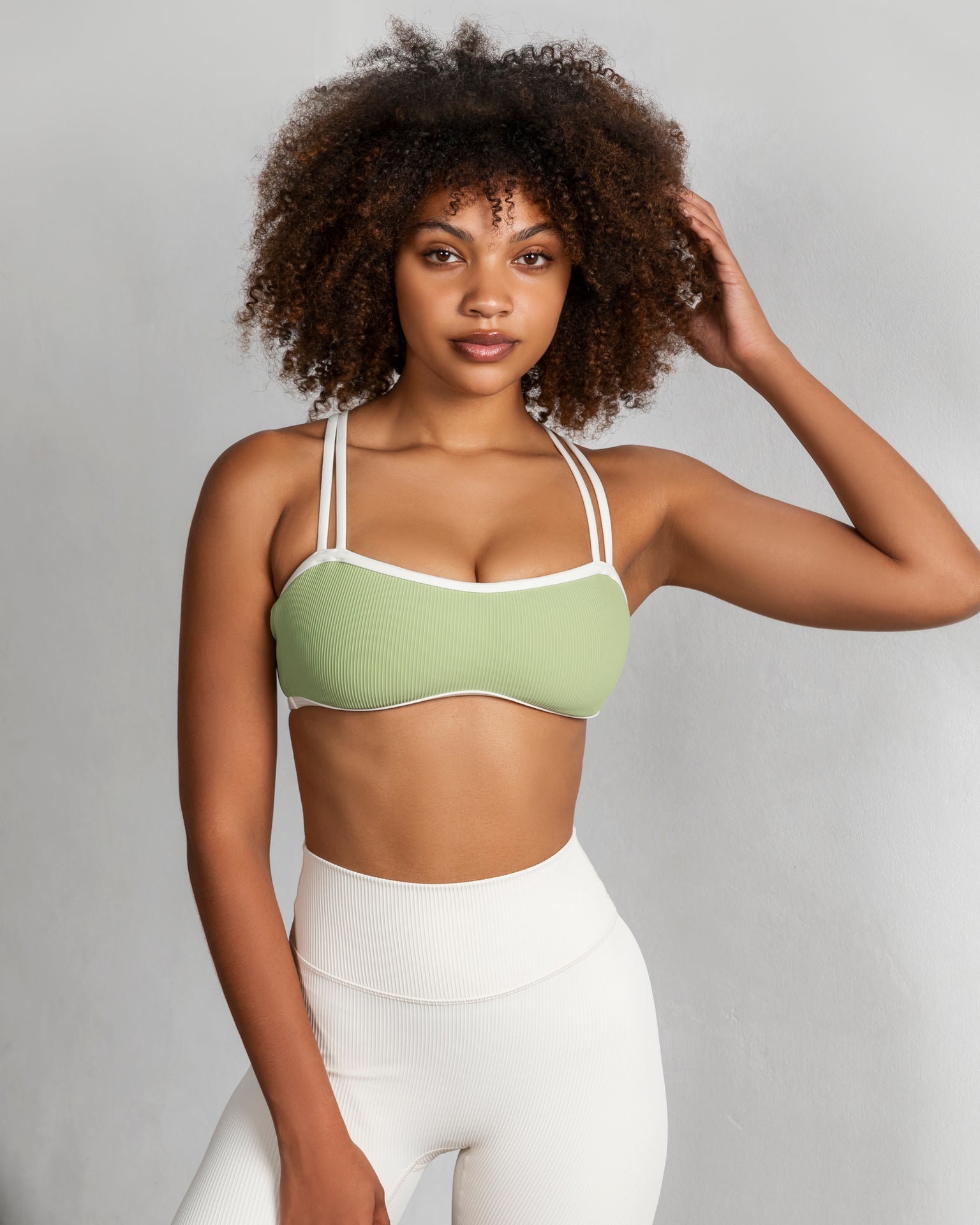 musclenation Sports Bras Curves Rib Bralette - Matcha