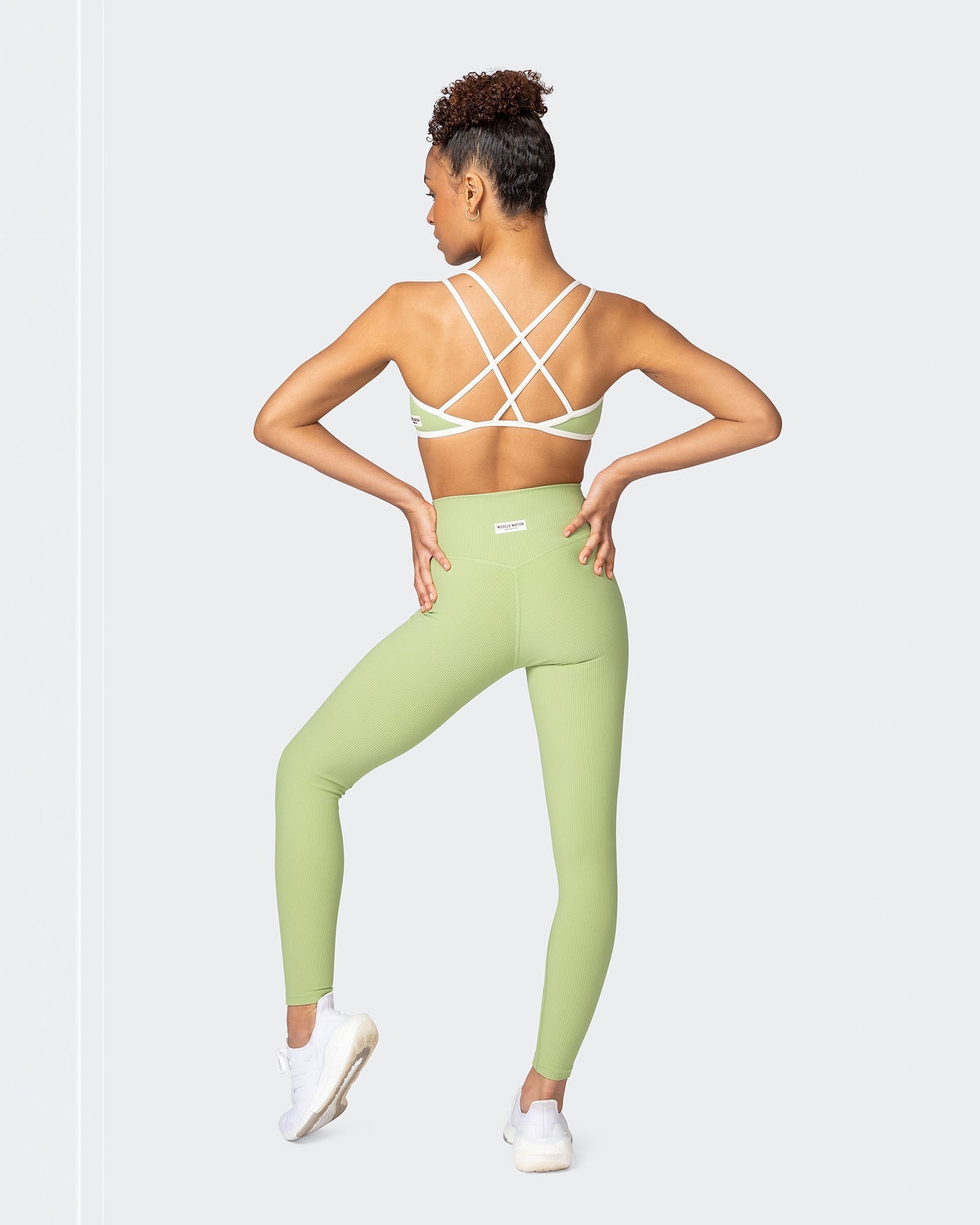 musclenation Sports Bras Curves Rib Bralette - Matcha