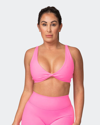 musclenation Sports Bras Demi Bralette - Shocking Pink