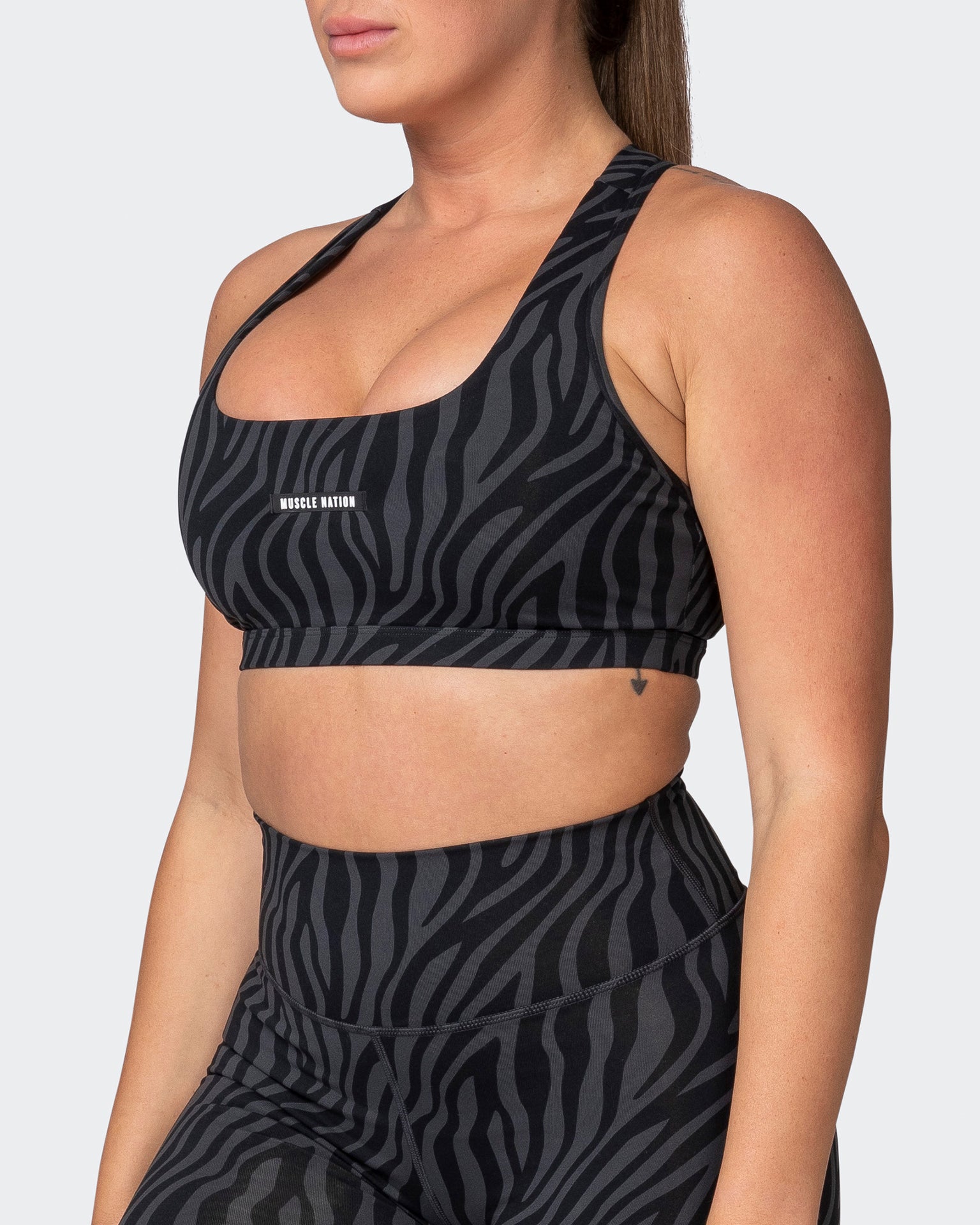 musclenation Sports Bras Flex Bra - Monochrome Zebra Print