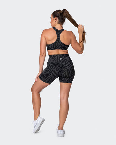 musclenation Sports Bras Flex Bra - Monochrome Zebra Print