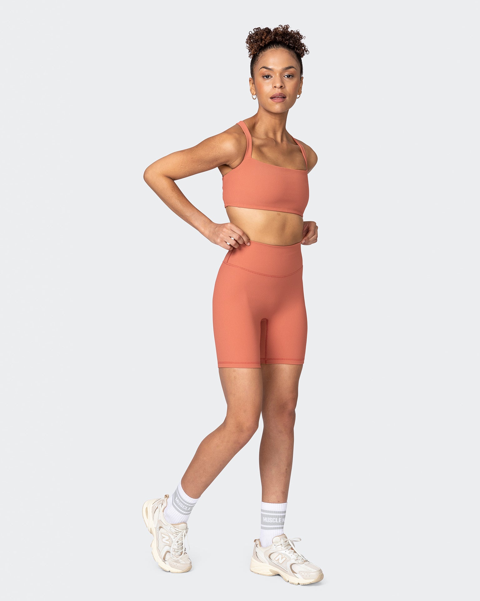 musclenation Sports Bras Twist Rib Bra - Burnt Sienna Everyday Support