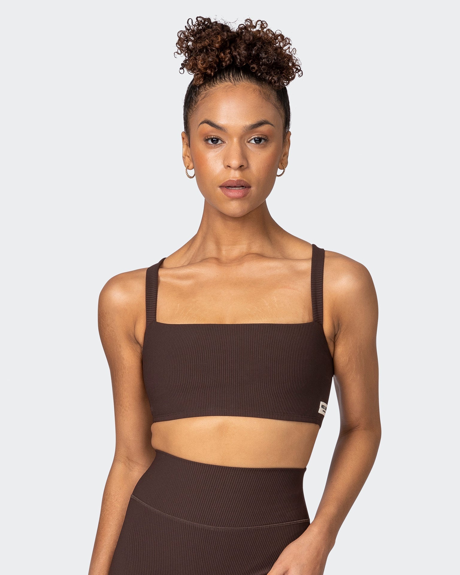 musclenation Sports Bras Twist Rib Bra - Cocoa Everyday Support