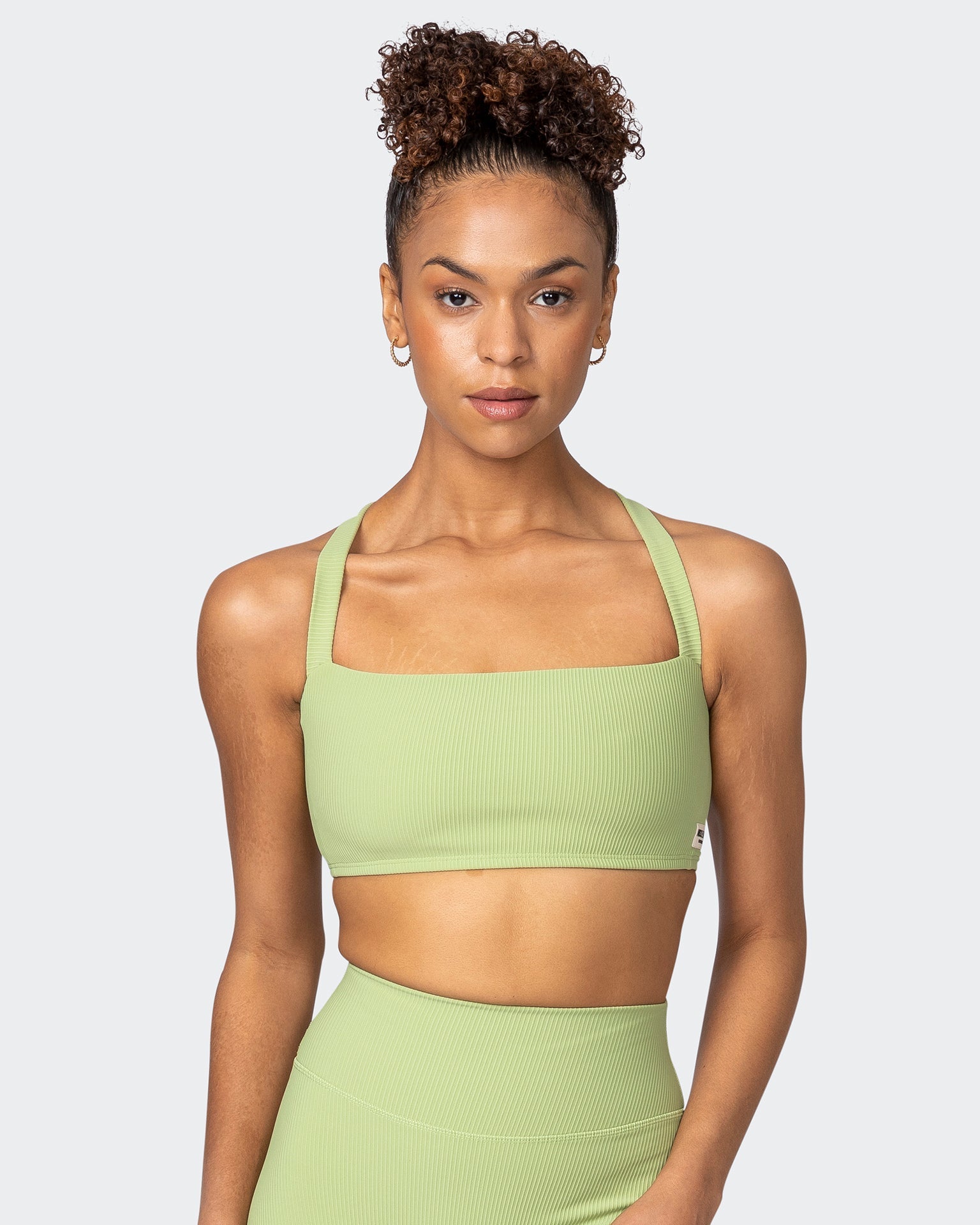 musclenation Sports Bras Twist Rib Bra - Matcha Everyday Support